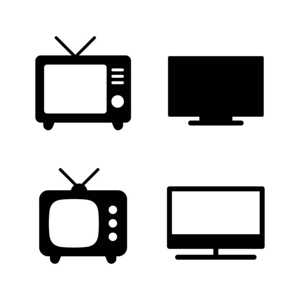 电视图标矢量 电视信号和符号 — 图库矢量图片