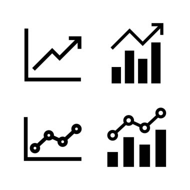 Grafik simgesi vektörü büyüyor. Çizelge ve sembol. diyagram simgesi