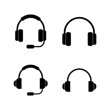 Kulaklık ikonu vektörü. İmza ve sembol.