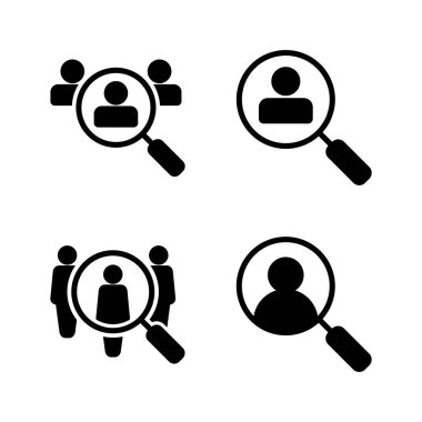 Simge vektörü işe alınıyor. Arama işi boşluk işareti ve sembol. İnsan kaynakları konsepti. İşe alım.