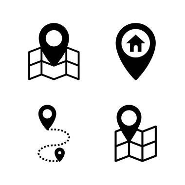 Haritalar ve simge vektörü. konum işareti ve sembol. coğrafi konum, imleç simgesi.