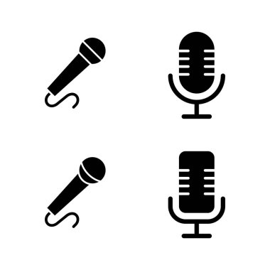 Mikrofon ikon vektörü. Karaoke işareti ve sembol