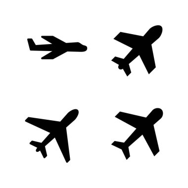 Düzlem simgesi vektörü. Uçak işareti ve sembol. Uçuş taşıma sembolü. Seyahat işareti. uçak.
