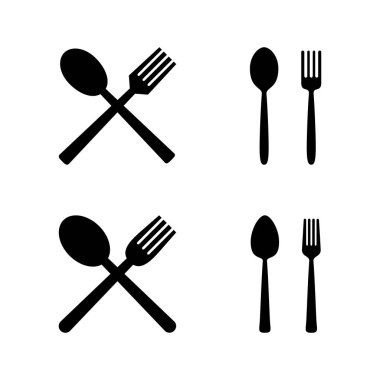 kaşık ve çatal ikon vektörü. kaşık, çatal ve bıçak ikonu vektörü. Restoran işareti ve sembolü