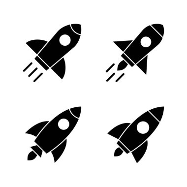 Roket ikon vektörü. Başlangıç işareti ve sembol. roket fırlatma simgesi
