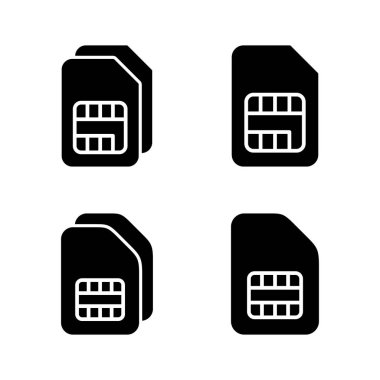 Sim kart simge vektörü. çift sim kart işareti ve sembol