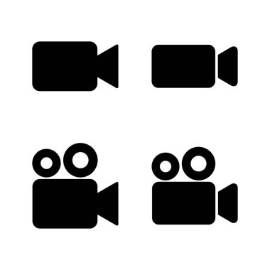 Video simgesi vektörü. Video kamera işareti ve sembol. Film tabelası. Sinema