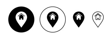 Address icon vector for web and mobile app. home location sign and symbol. pinpoint