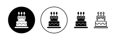 Cake icon vector for web and mobile app. Cake sign and symbol. Birthday cake icon