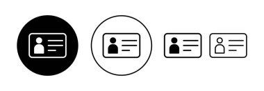 Web ve mobil uygulama için lisans simgesi vektörü. Kimlik kartı simgesi. Sürücü ehliyeti, personel kimlik kartı 