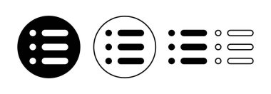 Web ve mobil uygulama için menü simgesi vektörü. Web menü işareti ve sembol. Hamburger menüsü sembolü