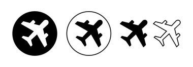 Web ve mobil uygulama için düzlem simgesi vektörü. Uçak işareti ve sembol. Uçuş taşıma sembolü. Seyahat işareti. uçak.