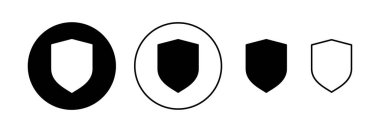 Web ve mobil uygulama için kalkan simgesi vektörü. Koruma ikonu. Güvenlik işareti ve sembol