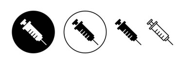 Web ve mobil uygulama için şırınga ikonu vektörü. İğne işareti ve sembol. Aşı simgesi