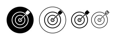 Web ve mobil uygulama için hedef simge vektörü. hedef simge vektörü. hedef pazarlama işareti ve sembol