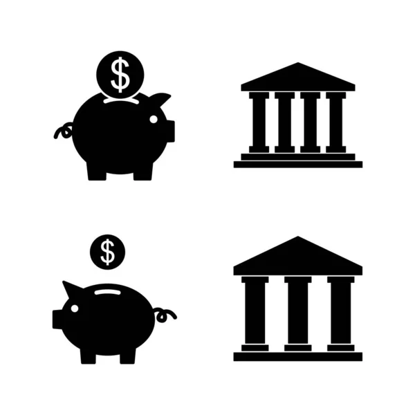 Вектор Значка Банку Банк Знак Символ Музей Університет — стоковий вектор