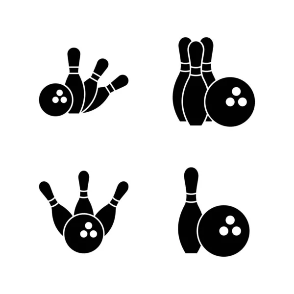 Bowling Icon Vektor Bowlingball Und Anstecknadel Zeichen Und Symbol — Stockvektor