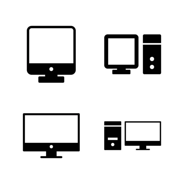 Vettore Icona Del Computer Segno Simbolo Del Monitor Del Computer — Vettoriale Stock