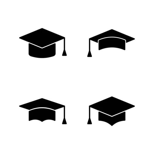 Vektor Ikon Vzdělávání Značka Symbol Maturitní Čapky Absolvent Čepice Studentů — Stockový vektor