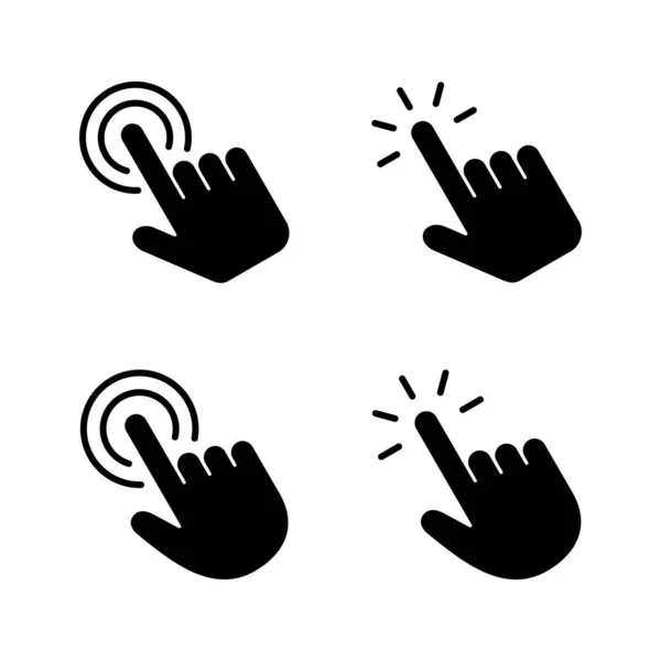 Вектор Піктограми Клацання Рукою Знак Вказівника Символ Значок Ручного Курсора — стоковий вектор