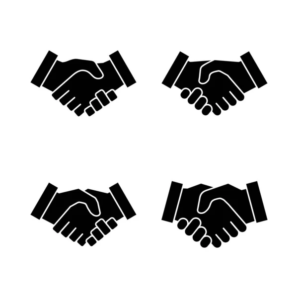 Вектор Піктограми Рукостискання Діловий Знак Рукостискання Символ Контактна Угода — стоковий вектор