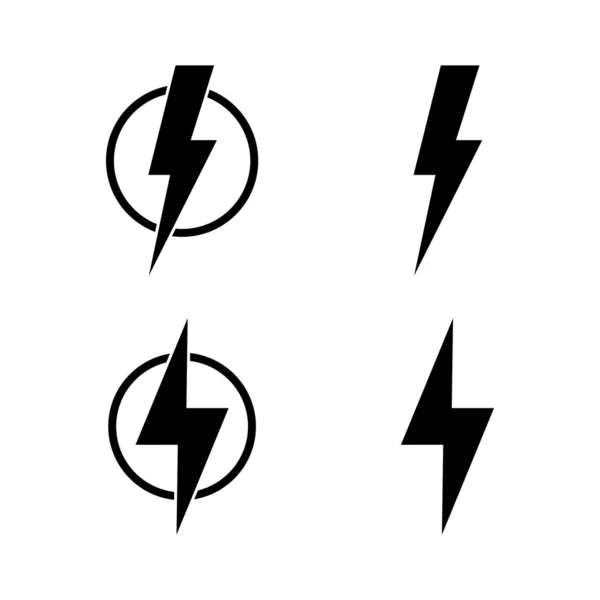 ライトニングアイコンベクトル 電気信号と記号 パワー アイコン エネルギー記号 — ストックベクタ