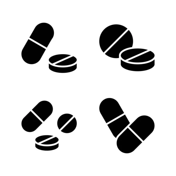Pilules Icône Vecteur Icône Capsule Signe Symbole Drogue — Image vectorielle