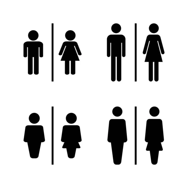 Toilet Icoon Vector Meisjes Jongens Toiletten Teken Symbool Badkamerbord Toilet — Stockvector