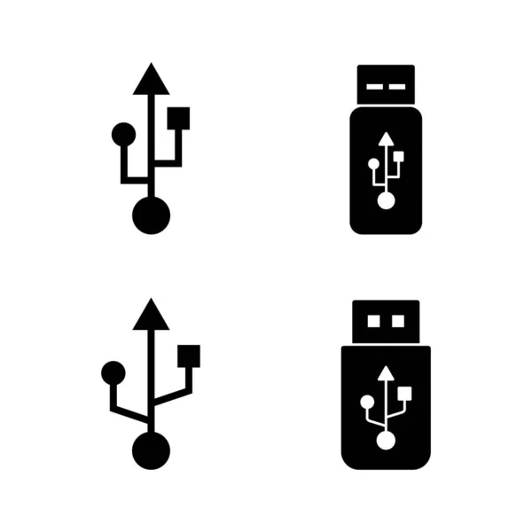 Usb Icon Vektor Flash Disk Zeichen Und Symbol Flash Laufwerk — Stockvektor