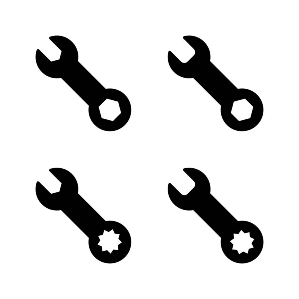 Llave Icono Vector Icono Reparación Signo Símbolo Herramientas — Vector de stock