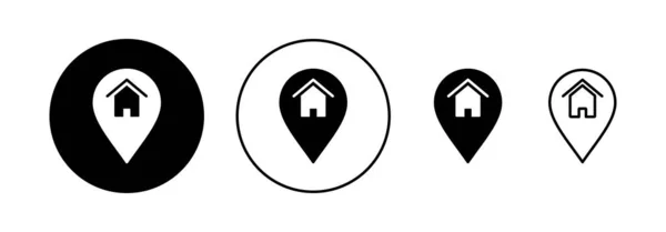 Вектор Значков Адреса Веб Мобильного Приложения Знак Местоположения Символ Точная — стоковый вектор