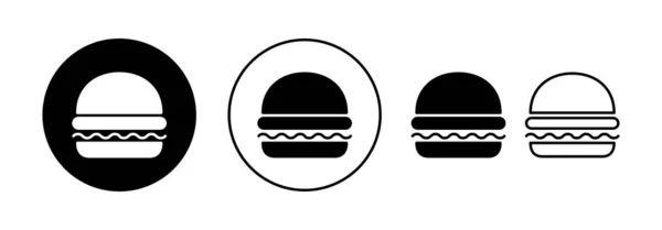 Вектор Піктограм Бургерів Веб Мобільних Додатків Знак Бургер Символ Гамбургер — стоковий вектор