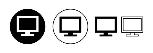Computer Icon Vector Web Mobile App Computer Monitor Sign Symbol — Stock vektor