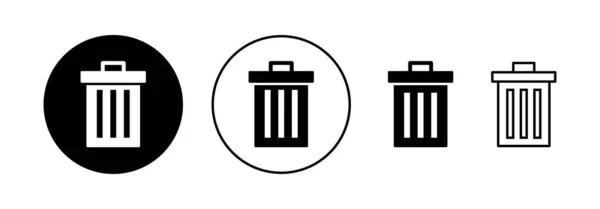 Webおよびモバイルアプリ用のゴミ箱アイコンベクトル ゴミ箱のアイコンだ 記号と記号を削除する — ストックベクタ