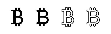 Bitcoin simge vektörü. Bitcoin işareti ve sembol. ödeme sembolü. şifreleme para birimi logosu