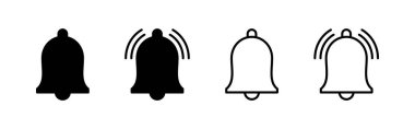 Çan simgesi vektörü. Web sitesi tasarımı için uyarı işareti ve sembol