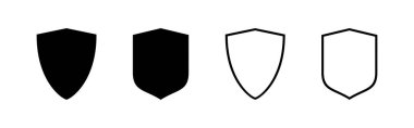 Kalkan simgesi vektörü. Koruma ikonu. Güvenlik işareti ve sembol