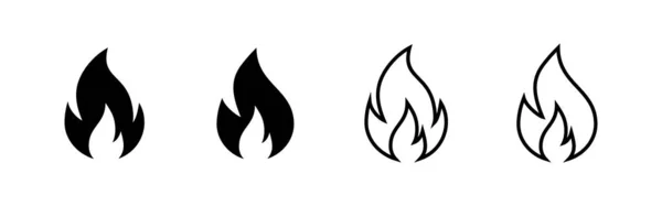 Icono Fuego Vector Signo Símbolo Fuego — Vector de stock