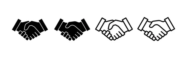 Kézfogás Ikon Vektor Üzleti Kézfogás Jel Szimbólum Kapcsolattartási Megállapodás — Stock Vector