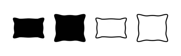 枕アイコンベクトル 枕の記号と記号 快適なふわふわ枕 — ストックベクタ