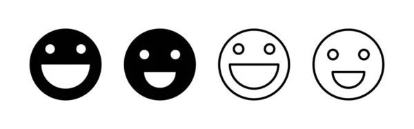 Διανυσματική Εικόνα Χαμόγελου Εικονίδιο Εικονίδιο Emoticon Χαμόγελο Σήμα Και Σύμβολο — Διανυσματικό Αρχείο