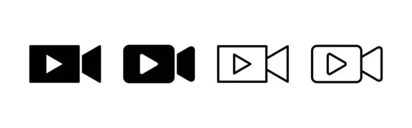 Διανυσματική Εικόνα Βίντεο Σημάδι Βιντεοκάμερας Και Σύμβολο Σινεμά Κινηματογράφος — Διανυσματικό Αρχείο