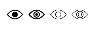 Göz simgesi vektörü. Göz işareti ve sembol. Bak ve Görüş simgesi. 