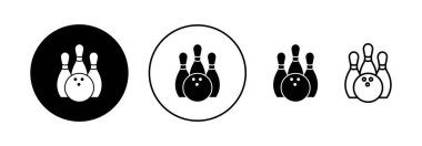 Bowling icon vector for web and mobile app. bowling ball and pin sign and symbol.