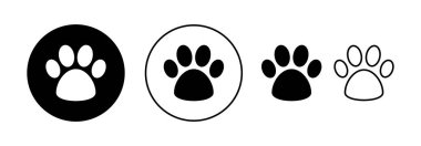 Web ve mobil uygulama için Paw simgesi vektörü. Pençe izi ve sembol. köpek ya da kedi pençesi