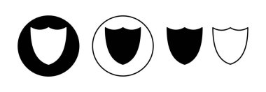 Web ve mobil uygulama için kalkan simgesi vektörü. Koruma ikonu. Güvenlik işareti ve sembol