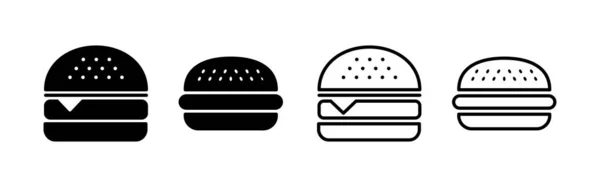 Burger Ikon Vektörü Hamburger Sembol Hamburger — Stok Vektör