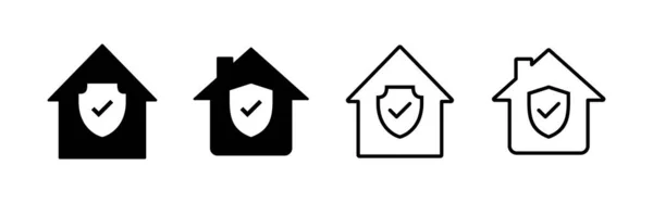 Иконка Страховки Знак Символ Защиты Дома — стоковый вектор