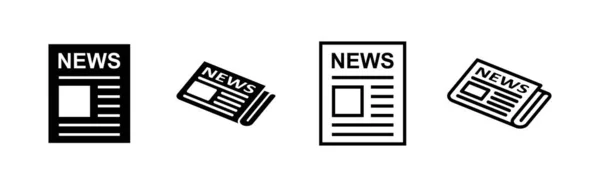 Novinový Vektor Ikon Značka Symbol Novinového Papíru — Stockový vektor