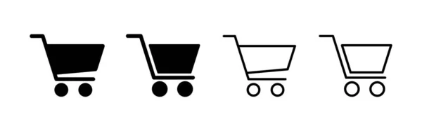 Vecteur Icône Shopping Panneau Symbole Panier Icône Chariot — Image vectorielle